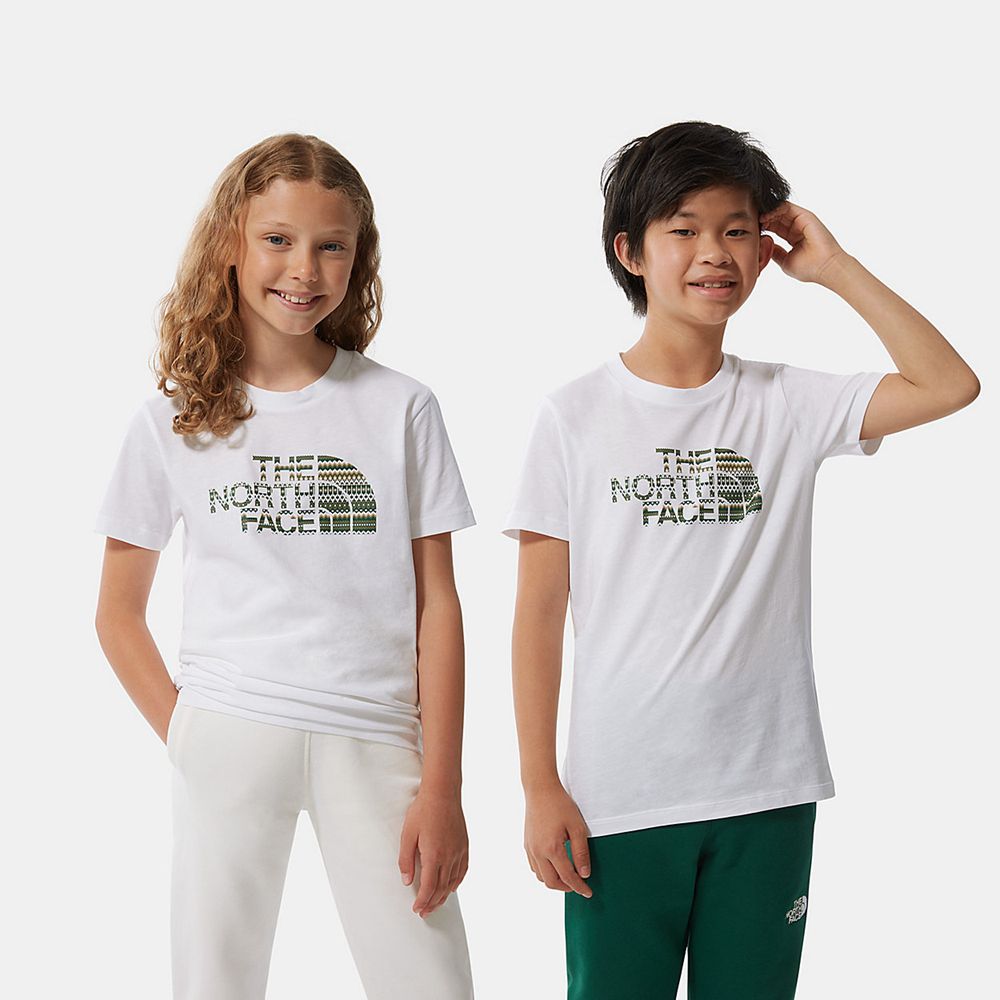 The North Face T-Shirts Youth Australia - The North Face Easy Short-Sleeve White / Green (AOD-425731